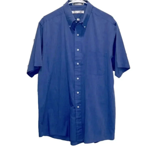 Flawed Men’s button down shirt 16.5 short sleeved Editions by Van Heusen - Picture 1 of 5